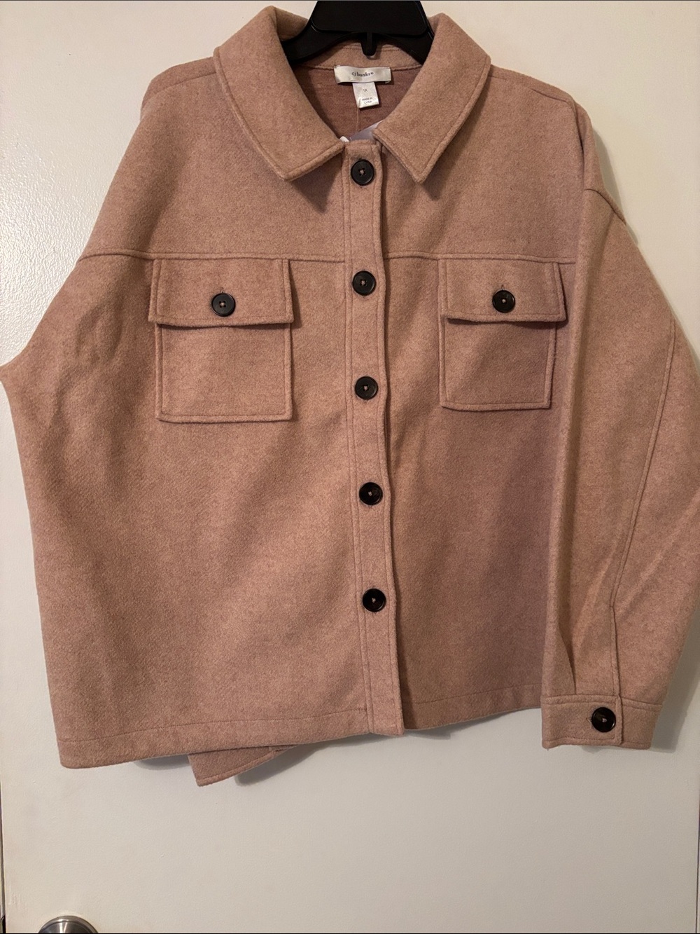 CJ Banks Taupe Utility Shacket Jacket